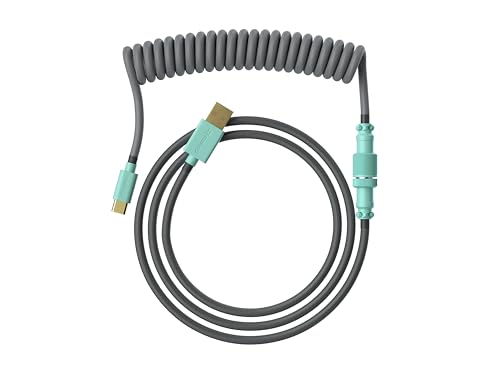 Ranked Coiled Cable | Handgefertigtes Double-Sleeved Geflochtenes Kabel | USB Typ C auf A | 5-Pin Aviator-Anschluss für Custom Mechanical Gaming Keyboard | Unterstützt Schnellladung 20W (Dolch) von Ranked