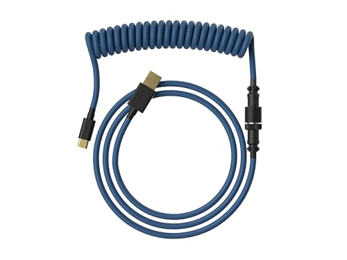Ranked Coiled Cable | Handgefertigtes Double-Sleeved Geflochtenes Kabel | USB Typ C auf A | 5-Pin Aviator-Anschluss für Custom Mechanical Gaming Keyboard | Unterstützt Schnellladung 20W (Fallschirmspringer ) von Ranked