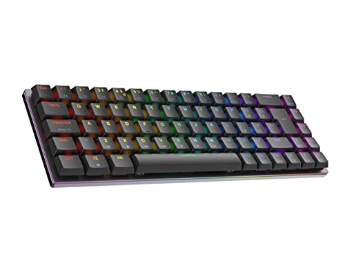 Ranked G65 Guardian 65% | Vollaluminium | Hot-Swap-fähige Mechanische Gaming-Tastatur | 69 Tasten RGB-LED für PC/Mac | QWERTY ISO UK Layout (Schwarz, Gateron Low Profile Blue) von Ranked