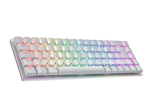 Ranked G65 Guardian 65% | Vollaluminium | Hot-Swap-fähige Mechanische Gaming-Tastatur | 69 Tasten RGB-LED für PC/Mac | QWERTY ISO UK Layout (Weiss, Gateron Low Profile Red) von Ranked