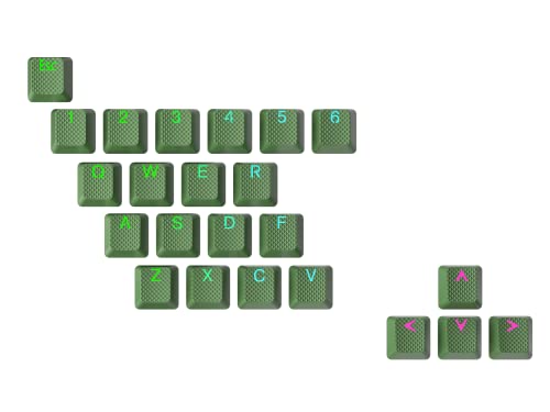 Ranked Gummi-Tastenkappen-Set | Doppelschuss Durchscheinend | OEM-Profil für Mechanische Gaming-Tastatur ( Green Forest , 23 Tasten ) von Ranked