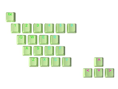 Ranked Gummi-Tastenkappen-Set | Doppelschuss Durchscheinend | OEM-Profil für Mechanische Gaming-Tastatur ( Pistachio , 23 Tasten ) von Ranked