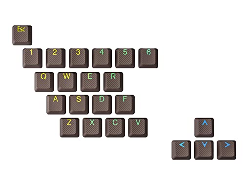 Ranked Gummi-Tastenkappen-Set | Doppelschuss Durchscheinend | OEM-Profil für Mechanische Gaming-Tastatur (Coffee Quartz, 23 Tasten) von Ranked