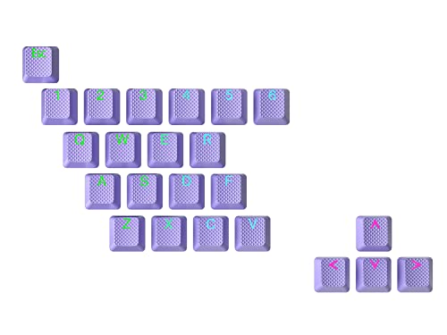 Ranked Gummi-Tastenkappen-Set | Doppelschuss Durchscheinend | OEM-Profil für Mechanische Gaming-Tastatur (Lavendel, 23 Tasten) von Ranked