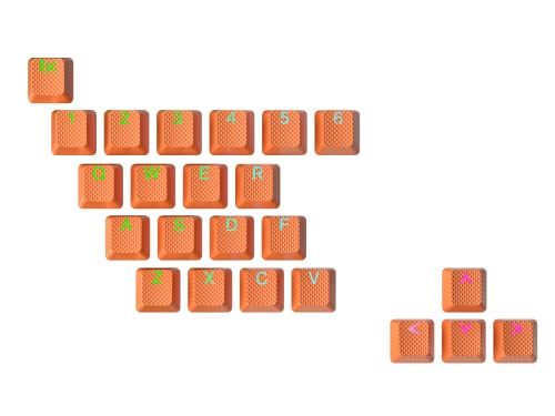 Ranked Gummi-Tastenkappen-Set | Doppelschuss Durchscheinend | OEM-Profil für Mechanische Gaming-Tastatur (Orange , 23 Tasten ) von Ranked