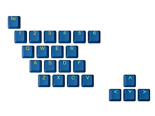 Ranked Gummi-Tastenkappen-Set | Doppelschuss Durchscheinend | OEM-Profil für Mechanische Gaming-Tastatur (Skydiver, 23 Tasten) von Ranked