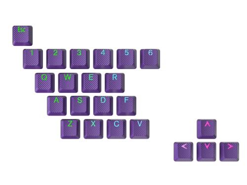 Ranked Gummi-Tastenkappen-Set | Doppelschuss Durchscheinend | OEM-Profil für Mechanische Gaming-Tastatur (dunkelviolett , 23 Tasten ) von Ranked