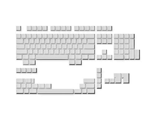 Ranked Leeres Premium-Tastenkappen-Set | 1,4 mm Dickes PBT | Cherry-Profil für Mechanische Tastatur (Weiß, 139 Tasten) von Ranked