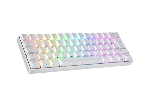 Ranked N60 Nova Mechanische 60 Prozent Tastatur | Hotswap Gaming Keyboard | 62 Programmierbare Tasten mit RGB Beleuchtung | PC/Mac Gamer | ISO DE QWERTZ (Weiß, Gateron Pro Red) von Ranked