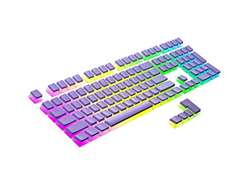 Ranked Pudding PBT-Tastenkappen | 112 Double Shot Transluzent ANSI US- und ISO-Layout | OEM-Profil für mechanische RGB-Gaming-Tastatur (Lavendel) von Ranked