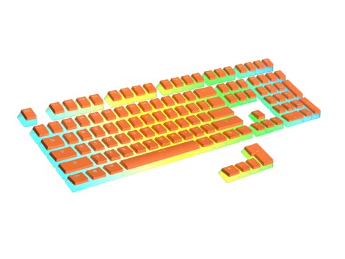 Ranked Pudding PBT-Tastenkappen | 112 Double Shot Transluzent ANSI US- und ISO-Layout | OEM-Profil für mechanische RGB-Gaming-Tastatur (Orange) von Ranked