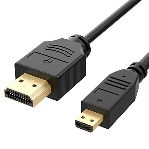 Rankie Kabel Micro HDMI auf HDMI, Unterstützt Ethernet 2K und Audio Return, 3D, 4,5 m, Schwarz von Rankie
