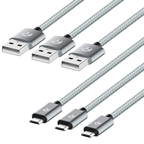 Rankie Kabel Micro USB, USB 2,0 A Male auf Mirco B Sync , 3-Stück, 1m, Grau von Rankie