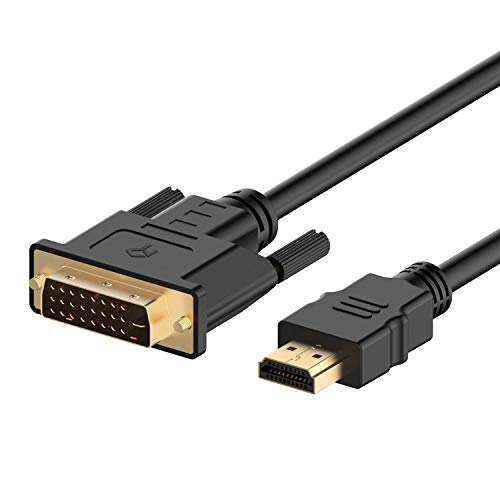 Rankie Verbindungskabel HDMI auf DVI, 1080P CL3 Bewertet Hoch Geschwindigkeit Bidirektionale Kabel, 4,5m, Schwarz von Rankie