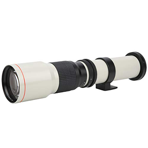 Rankomu 500 mm F8F32 Teleobjektiv mit manuellem Fokus, 2-fache Vergrößerung, Festfokus, kompatibel mit Canon EFS Mount SLR-Kameras, Weiß von Rankomu