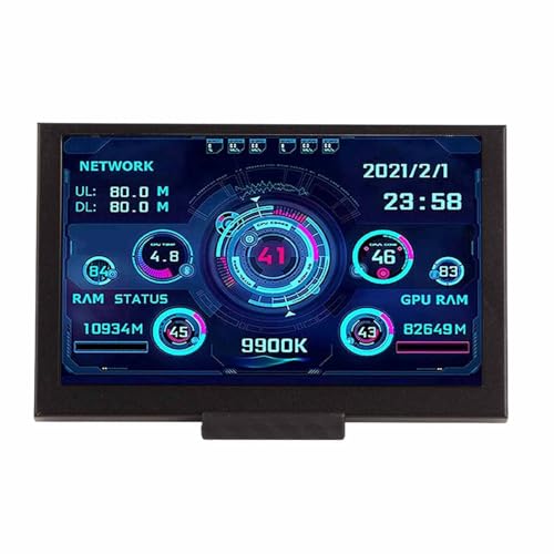 Rankomu ComputerRAM Monitor Computer Temp Monitor, 5 Zoll IPS Bildschirm, Mehrere Themen, USB C Anschluss, PC CPU Datenmonitor für CPU, GPU, RAM, Temperaturanzeige Rankomu ComputerRAM Monitor Computer Temp Monitor, 5 Zoll IPS Bildschirm, Mehrere Themen, USB C Anschluss, PC CPU Datenmonitor für CPU, GPU, RAM, Temperaturanzeige von Rankomu