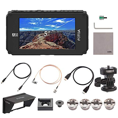 Rankomu FOTGA A50TLS 5 Zoll FHD Video On-Kamera Feldmonitor, IPS Touchscreen, SDI 4K HDMI Eingang/Ausgang, Dual NP-F Akkuplatte für A7S II, GH5 von Rankomu