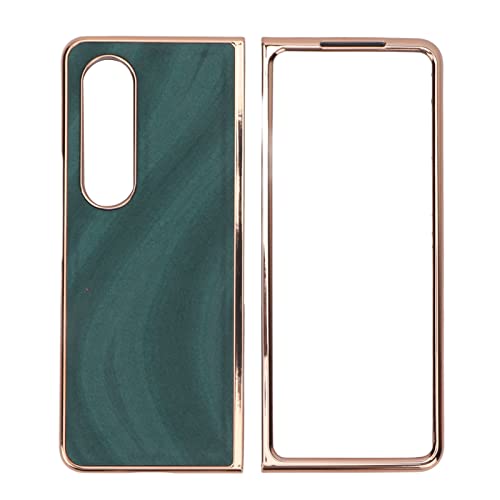 Rankomu Leder Handyhülle für Samsung Galaxy Z Fold 4, Nano Galvanik Kratzfeste Galaxy Textur Klapp Handy Schutzhülle Cover Grün von Rankomu