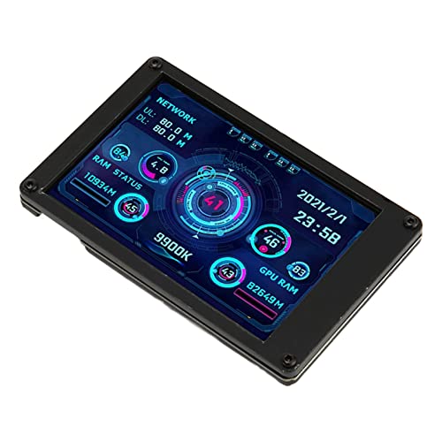 Rankomu PC Temperaturanzeige Bildschirm 3,5 Zoll IPS USB Mini Bildschirm, CPU GPU RAM Temperatur Datenmonitor, PC Sensor Panel Display mit 4 Pin Mainboard Kabel, Kompaktes Design für PC Einsatz von Rankomu