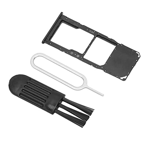 Rankomu SIM-Kartenfach Ersatz für Samsung Galaxy A51 A515U – professionelles Einzel-SIM-Slot-Halter-Set mit Auswurfstift und Bürste – passgenauer Kunststoffschalen-Ersatz (schwarz) von Rankomu