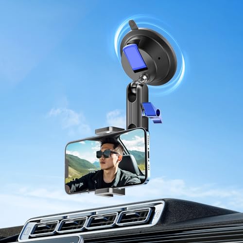 Rankomu Saugnapf-Telefonhalterung, Dual 360° drehbarer Kugelkopf, Telefonclip für Auto, kompatibel mit und anderen Smartphones, verstellbar, starke Saugkraft, Schwarz Rankomu Saugnapf-Telefonhalterung, Dual 360° drehbarer Kugelkopf, Telefonclip für Auto, kompatibel mit und anderen Smartphones, verstellbar, starke Saugkraft, Schwarz von Rankomu