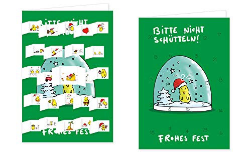 RASW064 -" Bitte nicht Schütteln" Adventskalender-Doppelkarte - 12,5 x 18,5 cm mit hochwertigem Kuvert von Rannenberg & Friends