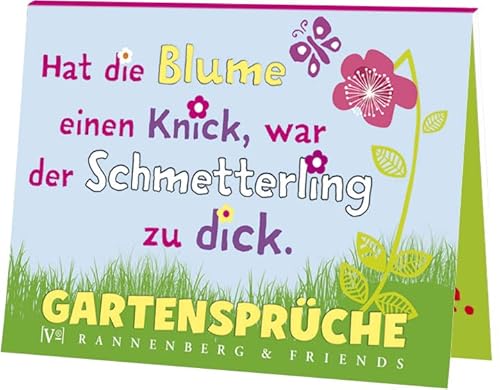 Rannenberg & Friends RFPB148 - Postkartenbuch Gartensprüche Hat die Blume einen Knick, war der Schmetterling zu dick von Rannenberg & Friends