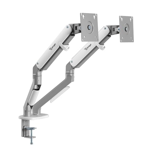 Ranqer Monitorhalterung, 2 Monitore, 17-35 Zoll Bildschirme, VESA 75 & 100 mm, Monitor Stand, Monitor Arm, Höhenverstellbar, 360° Rotation, Schwenk-, Neigbar, bis 9kg pro Arm mit Kabelmanagement weiß Ranqer Monitorhalterung, 2 Monitore, 17-35 Zoll Bildschirme, VESA 75 & 100 mm, Monitor Stand, Monitor Arm, Höhenverstellbar, 360° Rotation, Schwenk-, Neigbar, bis 9kg pro Arm mit Kabelmanagement weiß von Ranqer
