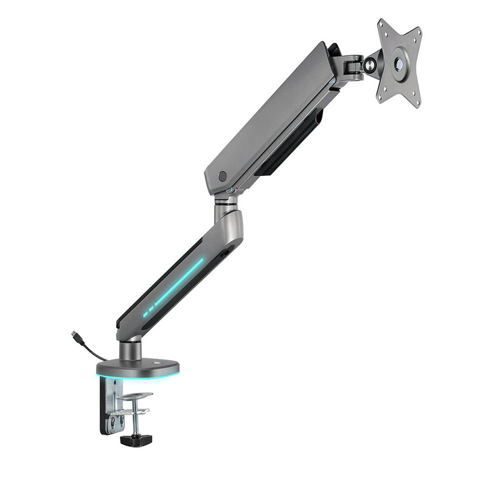 Ranqer Pro Single RGB - bis 45 Zoll - bis 14kg Monitor-Halterung, (Monitor Halterung - 45° Neigung - 180° Drehung - Grau) von Ranqer