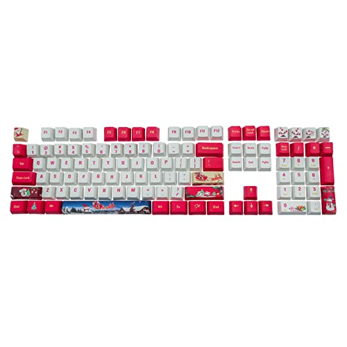 108 Tasten PBT Tastenkappen OEM Profil DYE SUB Personalisierte Weihnachten Thema Tastenkappe ForCherry MX Switch Mechanische Tastatur Tastenkappen Elektronisches Spiel Weihnachten Thema Tastenkappen von Ranuw