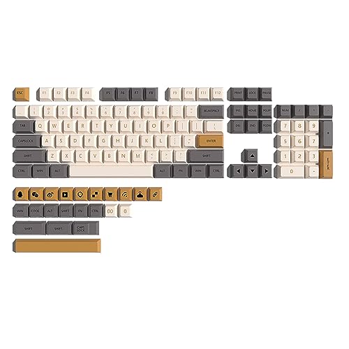 126 Stück PBT-Tastenkappen, XDA-Profil, DYE-SUB-Tastenkappen für GK61, 64, 68, 96, 126 Layout, Cherry MX-Schalter, mechanische Tastatur, Farbstoff-Sublimationstastenkappen von Ranuw