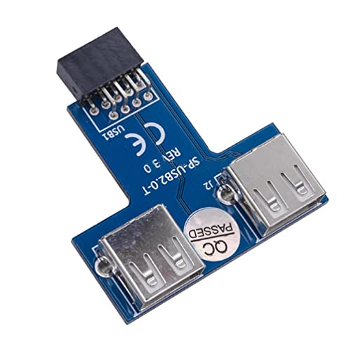 9-Pin USB HUB USB 2.0 Anschlüsse Motherboard USB 9Pin Interface Header Splitter 1 auf 2 Verlängerungskabel Adapter USB 9pin Adapter Header Splitter Interner Adapter von Ranuw