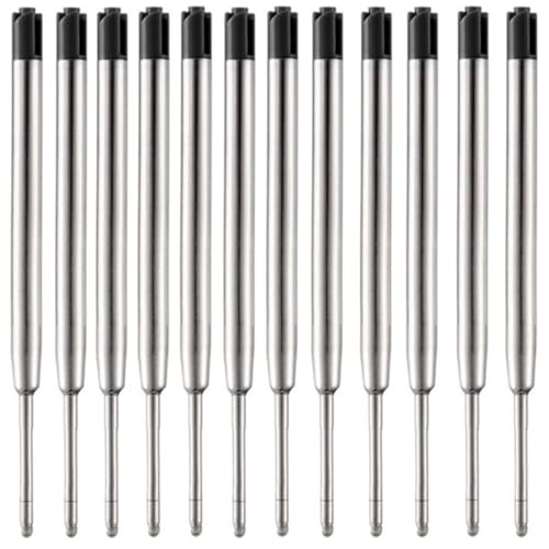 Ranvi 12 x Metall-Kugelschreiberminen, 1,0 mm (schwarz) von Ranvi