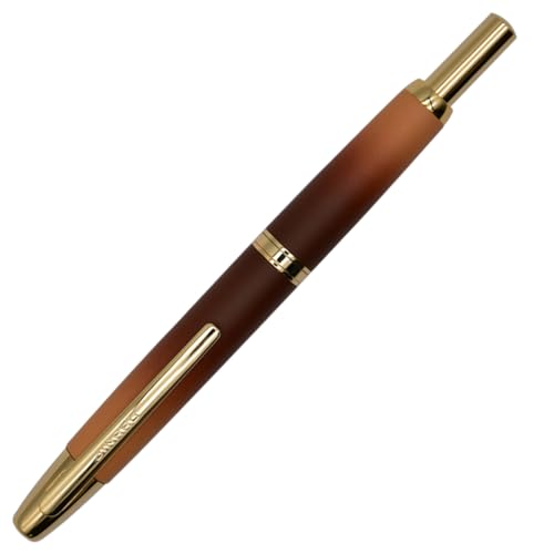 Ranvi Jinhao 10 Druckfüller, Metall-Druckfeder mit extra feiner Feder und Tintenkonverter (Braun) von Ranvi