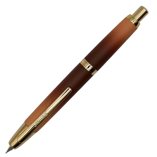 Ranvi Jinhao 10 Druckfüller, Metall-Druckfeder mit feiner Feder und Tintenkonverter (Braun) von Ranvi