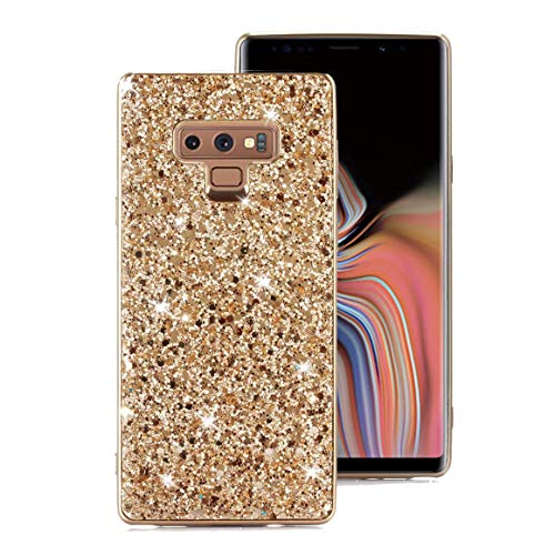 Galaxy Note 9 Hülle, Ranyi Ganzkörper-Glitzer, funkelnd, glänzend, Strass-Design, dünn, galvanisiert, TPU, stoßdämpfend, Schutzhülle für Samsung Galaxy Note 9 (2018), Gold von Ranyi
