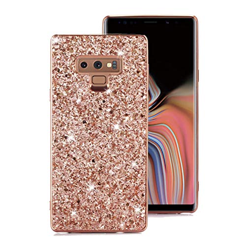 Ranyi Schutzhülle für Galaxy Note 9, Ganzkörper-Glitzer, glitzernd, glänzend, Strass, dünn, galvanisiert, TPU, stoßdämpfend, Schutzhülle für Samsung Galaxy Note 9 (2018), Roségold von Ranyi