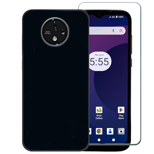 Ranyi Orbic Joy 2 RC656V Schutzhülle mit Displayschutzfolie, schwarz, schlank, dünn, flexibel, TPU mit verstärkten Ecken, stoßdämpfende Silikon-Gummi-Schutzhülle für Orbic Joy 2 RC656V (6,5 Zoll Ranyi Orbic Joy 2 RC656V Schutzhülle mit Displayschutzfolie, schwarz, schlank, dünn, flexibel, TPU mit verstärkten Ecken, stoßdämpfende Silikon-Gummi-Schutzhülle für Orbic Joy 2 RC656V (6,5 Zoll von Ranyi