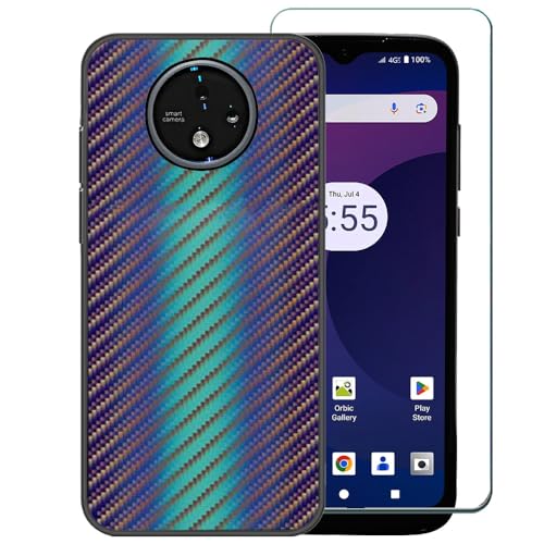 Ranyi Orbic Joy 2 Schutzhülle mit Displayschutzfolie, Orbic Joy 2 RC656V Hülle, buntes Farbverlauf, Wellenmuster, dünn, flexibel, TPU-Schutz, Silikon-Gummi-Schutzhülle, Blau Ranyi Orbic Joy 2 Schutzhülle mit Displayschutzfolie, Orbic Joy 2 RC656V Hülle, buntes Farbverlauf, Wellenmuster, dünn, flexibel, TPU-Schutz, Silikon-Gummi-Schutzhülle, Blau von Ranyi