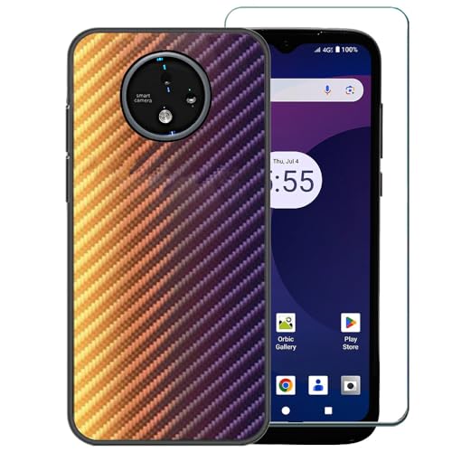 Ranyi Orbic Joy 2 Schutzhülle mit Displayschutzfolie, Orbic Joy 2 RC656V Hülle, buntes Farbverlauf, Wellenmuster, dünn, flexibel, TPU-Schutz, Silikon-Gummi-Schutzhülle, Gelb Ranyi Orbic Joy 2 Schutzhülle mit Displayschutzfolie, Orbic Joy 2 RC656V Hülle, buntes Farbverlauf, Wellenmuster, dünn, flexibel, TPU-Schutz, Silikon-Gummi-Schutzhülle, Gelb von Ranyi
