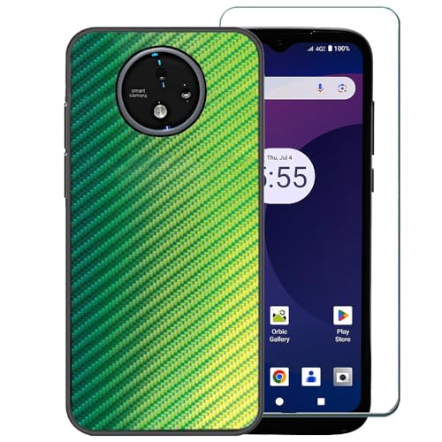 Ranyi Orbic Joy 2 Schutzhülle mit Displayschutzfolie, Orbic Joy 2 RC656V Hülle, buntes Farbverlauf, Wellenmuster, dünn, flexibel, TPU-Schutz, Silikon-Gummi-Schutzhülle, Grün Ranyi Orbic Joy 2 Schutzhülle mit Displayschutzfolie, Orbic Joy 2 RC656V Hülle, buntes Farbverlauf, Wellenmuster, dünn, flexibel, TPU-Schutz, Silikon-Gummi-Schutzhülle, Grün von Ranyi