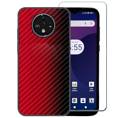 Ranyi Orbic Joy 2 Schutzhülle mit Displayschutzfolie, Orbic Joy 2 RC656V Hülle, buntes Farbverlauf, Wellenmuster, dünn, flexibel, TPU-Schutz, Silikon-Gummi-Schutzhülle, Rot Ranyi Orbic Joy 2 Schutzhülle mit Displayschutzfolie, Orbic Joy 2 RC656V Hülle, buntes Farbverlauf, Wellenmuster, dünn, flexibel, TPU-Schutz, Silikon-Gummi-Schutzhülle, Rot von Ranyi
