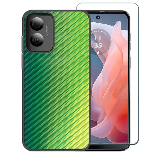 Ranyi RAZ Memory-Handyhülle 2024 mit Displayschutzfolie, buntes Farbverlauf, Wellenmuster, ultradünn, flexibel, Schutz, Gummihülle für RAZ Memory Handy (2024 16,5 cm), Grün von Ranyi