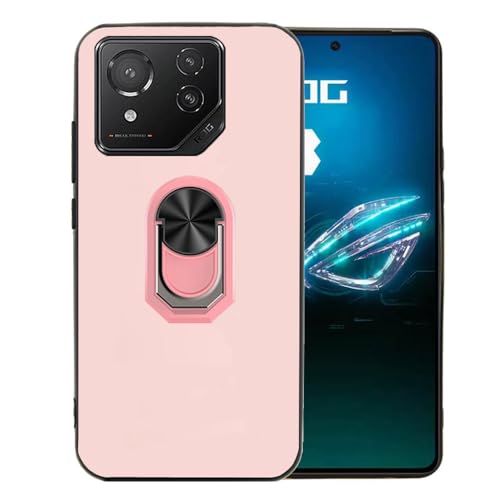 Ranyi ROG Phone 8 Hülle, ROG Phone 8 Pro Hülle, ultradünne TPU-Hülle mit 360° drehbarem Ringhalter, Ständer, flexibler Schutz, Silikonhülle für Asus ROG Phone 8/ROG Phone 8 Pro, Rosa von Ranyi