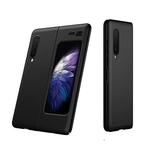 Ranyi Samsung Galaxy Fold (2019), ultradünn, mattes Design, 360-Grad-Rundumschutz, stoßdämpfend, schlanke Passform, flexible Hartgummi-Schutzhülle für Samsung Galaxy Fold (2019), Schwarz von Ranyi