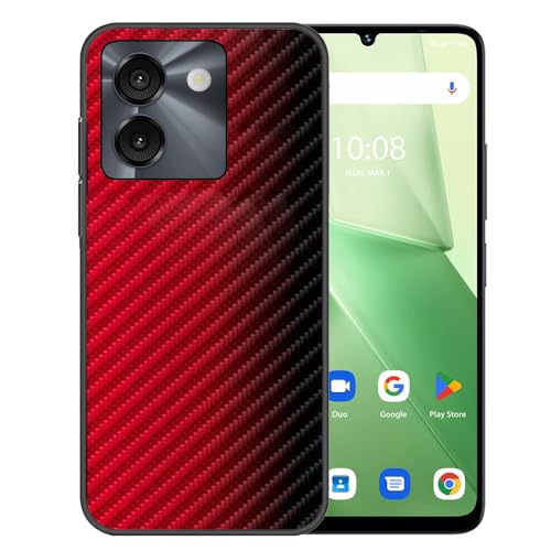 Ranyi Schutzhülle für Foxxd MIRO A67 S67 C67, buntes Farbverlauf, Wellenmuster, dünn, flexibel, TPU, stoßdämpfend, Silikon-Gummi-Schutzhülle für Foxx Foxxd MIRO A67 S67 C67 17,1 cm (6,7 Zoll), Rot von Ranyi
