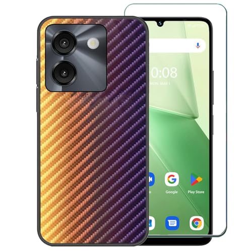 Ranyi Schutzhülle für Foxxd MIRO A67 S67 C67 mit Displayschutzfolie, buntes Farbverlauf, Wellenmuster, dünn, flexibel, Silikon-Gummi-Gel-Schutzhülle für Foxx Foxxd MIRO A67 S67 C67 17,1 cm (6,7 Zoll von Ranyi