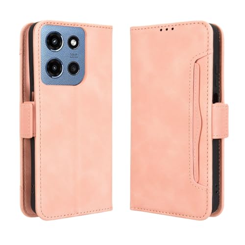 Ranyi Schutzhülle für Moto G Power 2025 XT2515V, PU-Leder, Brieftaschen-Schutzhülle mit 5 Kreditkartenfächern, Ständer, Klapphülle mit Magnetverschluss, für Motorola Moto G Power 5G (2025), Rosa von Ranyi