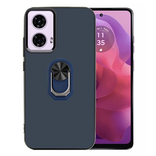 Ranyi Schutzhülle für Motorola Moto E14 XT2421-12, ultradünne TPU-Hülle mit 360° drehbarem Ringhalter, Ständer, flexibel, stoßdämpfend, Silikon-Gummi-Hülle für Moto G04 XT2421-2 & G04S XT2421-7, Blau Ranyi Schutzhülle für Motorola Moto E14 XT2421-12, ultradünne TPU-Hülle mit 360° drehbarem Ringhalter, Ständer, flexibel, stoßdämpfend, Silikon-Gummi-Hülle für Moto G04 XT2421-2 & G04S XT2421-7, Blau von Ranyi