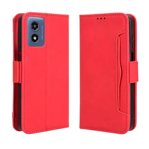Ranyi Schutzhülle für Motorola Moto G 2024, Motorola XT2417, Leder, Brieftaschen-Schutzhülle mit 5 Kreditkartenfächern, Ständer, Klappetui, magnetisch, Rot Ranyi Schutzhülle für Motorola Moto G 2024, Motorola XT2417, Leder, Brieftaschen-Schutzhülle mit 5 Kreditkartenfächern, Ständer, Klappetui, magnetisch, Rot von Ranyi